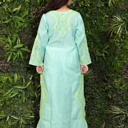 chikirpolo Women Embroidered Cotton Blend Straight Kurta image 2