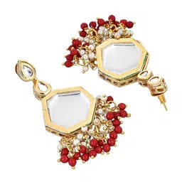 Silvermerc Designs Gold-Plated Kundan Studded & Pearl Beaded Jewellery Set image 5