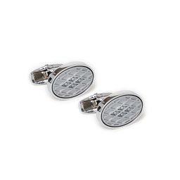 Alvaro Castagnino Grey & Silver-Toned Round Cufflink-picture-7