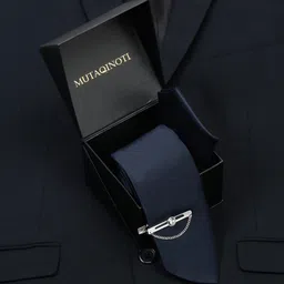 MUTAQINOTI Men Checked Silk Formal Accessory Gift Set-picture-30