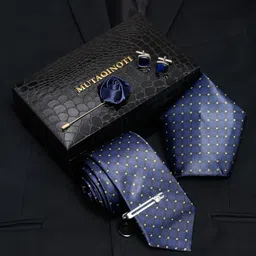 MUTAQINOTI Men Checked Necktie Accessory Gift Set-image-40