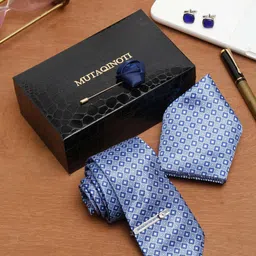 MUTAQINOTI Men Silk Blend Necktie Accessory Gift Set-picture-37