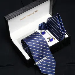 MUTAQINOTI Men Striped Necktie Accessory Gift Set-image-32
