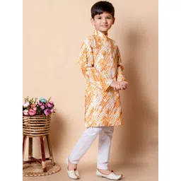 BAESD Boys Ethnic Motif Embroidered Sequinned Straight Kurta with Pyjamas image 3