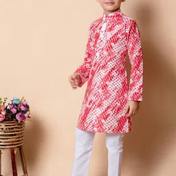 BAESD Boys Geometric Embroidered Straight Sequinned Kurta with Pyjamas image 4