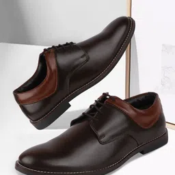 FAUSTO Men Brown Solid Formal Oxfords-picture-14
