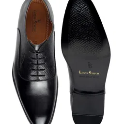 LOUIS STITCH Men Textured Genuine Leather Formal Oxfords image 3