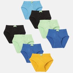 Lux Cozi Kids Pack Of 8 Assorted Mid-Rise Anti-Odour Cotton Basic Briefs-picture-18
