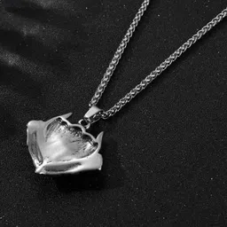 Krelin Men Silver-Plated Evil Eye Dragon Locket Pendant With Chain image 4