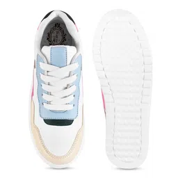 Shoetopia Women White Colourblocked Flatforms image 3