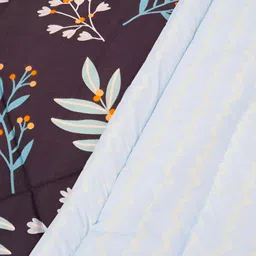 RD TREND Navy Blue Mild Winter 210 GSM Cotton Floral Double King Bed Comforter image 3