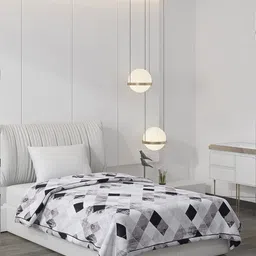 Monte Carlo Grey & Black Geometric AC Room 120 GSM Single Bed Comforter image 3