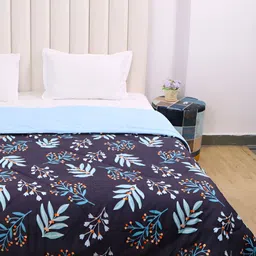 RD TREND Navy Blue Mild Winter 210 GSM Cotton Floral Double King Bed Comforter image 5