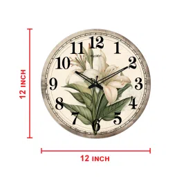 olive tree Flower 12 Inches Classic Wooden Clock image 3
