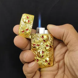 point zero New Zhonergi Gold Lighter Jet Flame Butane Gas Lighter Portable Compact Windproof Cigar Outdoor Pocket Lighter image 4