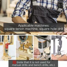 rehtrad 5/16 Square Hole Saw Bit,Woodworking Tools,Woodworking Square Drill Bits,Square Hole Drill Bit for Wood 8MM (Silver) image 2