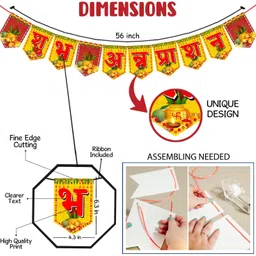 kapoor stores Red, Gold Annaprasan Ceremony Decorations - Banner, Balloons Shubh Annaprasan Decorations image 4