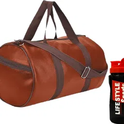 20 L Gym Duffel Bag - Gym Bag Combo With Protein Gallon Bottle Sports Gym Bag Shaker Home Gym Kit - Orange, Red-image-67