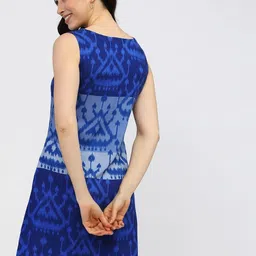vishudh Women A-line Dark Blue Above Knee/Mid Thigh Length Dress image 2