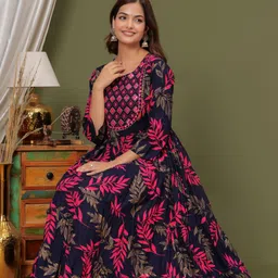 shreeshyam Embroidered Viscose Rayon Stitched Anarkali Gown image 5