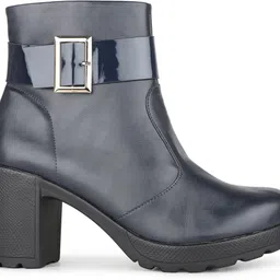 inc.5 Women Navy Party Wear Solid Block Heel Boots Boots For Women image 4