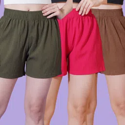 szn Solid Women Multicolor Casual Shorts-picture-18