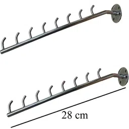 q1 beads 8 pin Hook Wall drope Hanger for Cloth & Multipurpose- Metal Pack of 4 - Stainless Steel Clothes Hanger Heavy Duty Drying Rack Wall Mount with Hardware Fitting Hook Rail 8 image 2