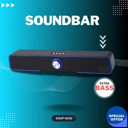 Clairbell 10W Bluetooth Soundbar with 4 Hours Wireless Playback Bluetooth SpeakersTY569 10 W Bluetooth Soundbar image 1