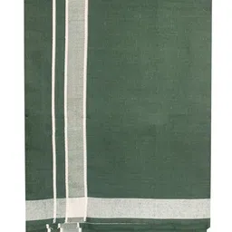 Prakasam Cotton Men's Kerala Style Premam Single (1.28X2.00 mtrs) Colour (pack Of 2) ( Olive Green -Ash) Solid Men Dhoti image 5