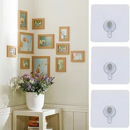 exirel Pack of 16 Pcs Non Drilling Adhesive invisible screw Hook sticker X16.111 Door Hanger image 5