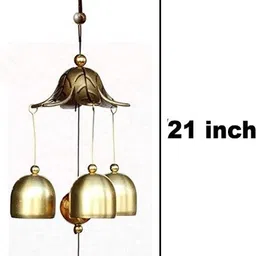 zobro Wind Chimes 3 Bells,Home Balcony Garden Positive Energy,Home/Office/Wall Hanging Brass Windchime image 3