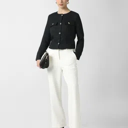 van heusen Women Solid Single Breasted Formal Blazer image 2
