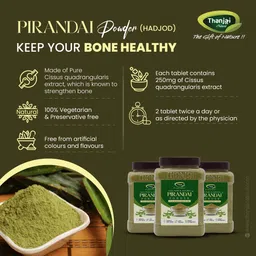 thanjai natural Pirandai Powder 100g | Hadjod powder | Asthishrunkala Pure 100% Natural image 4