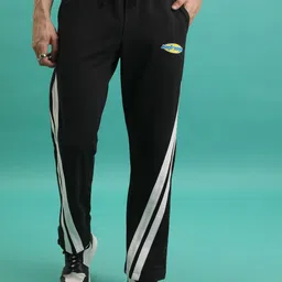 highlander Men Striped Black Track Pants image 1