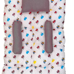 kid's charm Cherry Baby's Cotton Sleeping Bed set for Unisex New Born 0-4 Months Old (Grey) 3 in 1 Carry Bed with Carry Bag Luxury Crib-picture-17