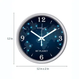 random Blue Plastic Analog My Planet Wall Clock image 3