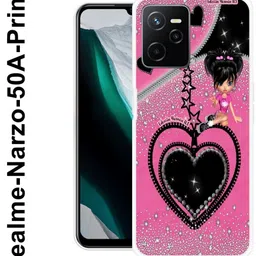 covertrust Back Cover for Realme Narzo 50A Prime, Pink, Heart, Love, Design, Art ,006-picture-33
