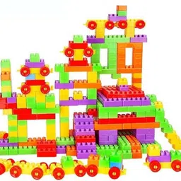 toys n smile 125 + Pcs Building Block Toy for Kids Smart Activity Fun & Learning Train Blocks image 3