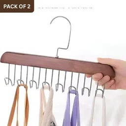 pelbart 2 Pcs Shawl Organiser for Wardrobe – Wooden Closet Storage Hanger Wooden Scarf Pack of 2 Hangers For Scarf-picture-17