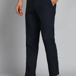 allen solly Men Regular Fit Blue Cotton Blend Trousers image 3