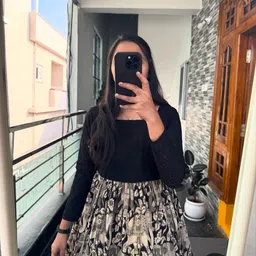 the kavyahi fashion Self Design Cotton Blend Stitched Anarkali Gown image 3