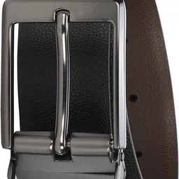 louis philippe Men Formal Black Artificial Leather Reversible Belt image 4