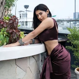 falessa Solid/Plain Bollywood Satin Saree image 2