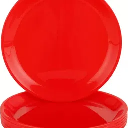 everbuy 8 Inch Plastic Snacks/Side/Half Plates Set, BPA Free, Unbreakable Plate Quarter Plate image 2