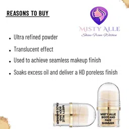 misty alle 1 shimmer highlighter for face and body white gold color Highlighter image 5