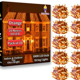 fizzytech 60 LEDs 20 m Orange Steady String Rice Lights-picture-30