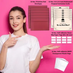 aanyacentric 5.8x8.3inch Will You be My Groomsman Invites with Envelopes Invitation Card image 2