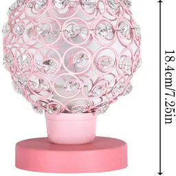 glowhere Semi Crystal Table Lamp, Pink Mood Light for Bedside & Living Room Décor Table Lamp image 3