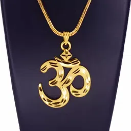 kaayra Om Religious Gold Plated Pendant With Unic Chain Man For Women Gold-plated Brass Pendant Set-picture-15