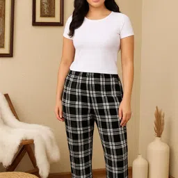 chenmei Women's Regular Fit Mid Rise Fleece Pyjama Regular Pants Women Pyjama-picture-12